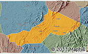 Political 3D Map of Yongxing, semi-desaturated