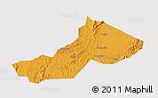 Political 3D Map of Yongxing, single color outside