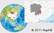 Physical Location Map of Yongxing, highlighted country, highlighted parent region