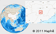 Shaded Relief Location Map of Yongxing, highlighted country