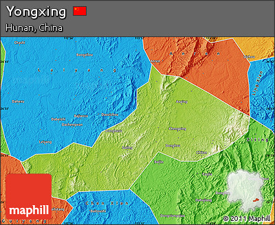 Physical Map of Yongxing, political outside
