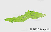 Physical Panoramic Map of Yongxing, single color outside