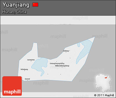 Gray 3D Map of Yuanjiang, single color outside