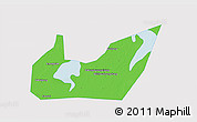 Political 3D Map of Yuanjiang, single color outside