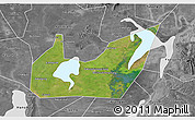 Satellite 3D Map of Yuanjiang, desaturated