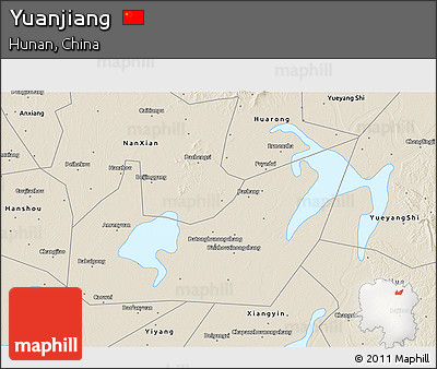 Shaded Relief 3D Map of Yuanjiang