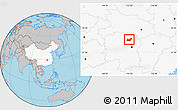 Gray Location Map of Yuanjiang, highlighted country