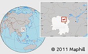 Gray Location Map of Yuanjiang, highlighted parent region