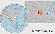 Gray Location Map of Yuanjiang, hill shading