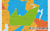 Physical Map of Yuanjiang, political outside
