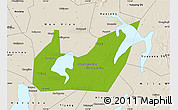 Physical Map of Yuanjiang, shaded relief outside
