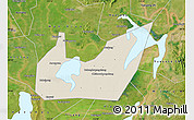 Shaded Relief Map of Yuanjiang, satellite outside