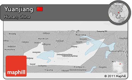 Gray Panoramic Map of Yuanjiang