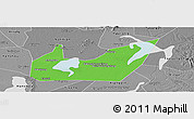 Political Panoramic Map of Yuanjiang, desaturated