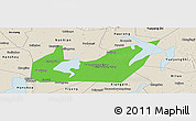Political Panoramic Map of Yuanjiang, shaded relief outside