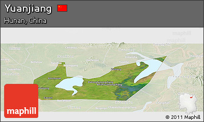 Satellite Panoramic Map of Yuanjiang, lighten