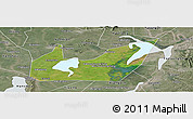 Satellite Panoramic Map of Yuanjiang, semi-desaturated