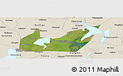 Satellite Panoramic Map of Yuanjiang, shaded relief outside