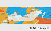 Shaded Relief Panoramic Map of Yuanjiang, political outside