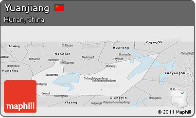 Silver Style Panoramic Map of Yuanjiang