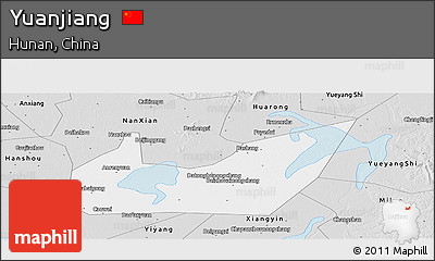 Silver Style Panoramic Map of Yuanjiang