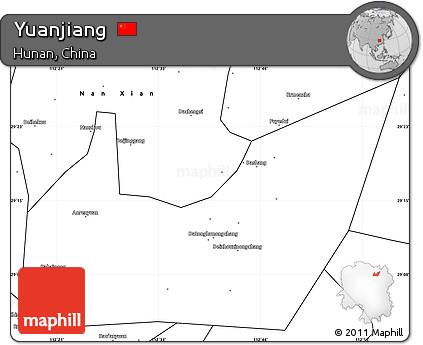 Blank Simple Map of Yuanjiang