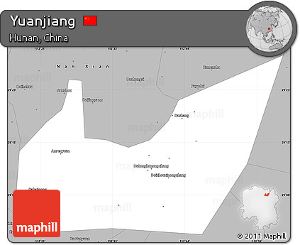Gray Simple Map of Yuanjiang