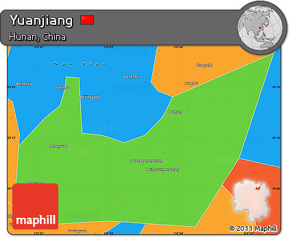 Political Simple Map of Yuanjiang