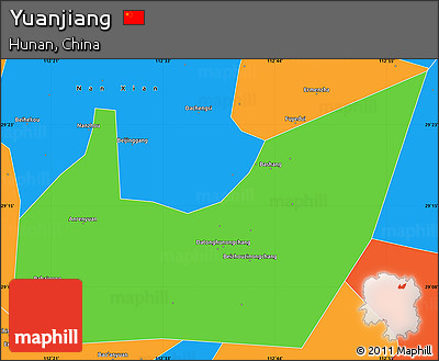 Political Simple Map of Yuanjiang