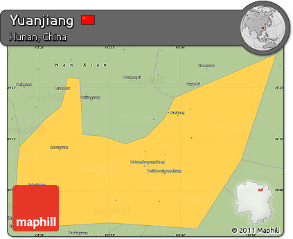 Savanna Style Simple Map of Yuanjiang
