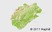 Physical 3D Map of Yuanling, single color outside