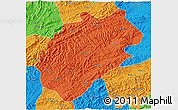 Political 3D Map of Yuanling