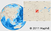 Shaded Relief Location Map of Yuanling