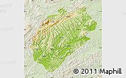 Physical Map of Yuanling, lighten
