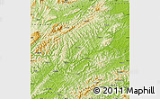 Physical Map of Yuanling