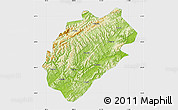 Physical Map of Yuanling, single color outside