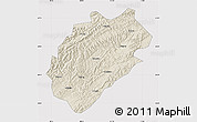 Shaded Relief Map of Yuanling, cropped outside