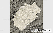 Shaded Relief Map of Yuanling, darken
