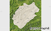 Shaded Relief Map of Yuanling, satellite outside