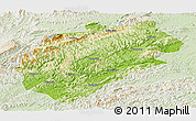 Physical Panoramic Map of Yuanling, lighten