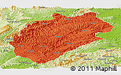 Political Panoramic Map of Yuanling, physical outside