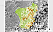 Physical 3D Map of Zixing, desaturated