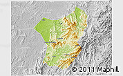 Physical 3D Map of Zixing, lighten, desaturated