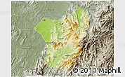 Physical 3D Map of Zixing, semi-desaturated