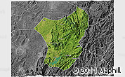Satellite 3D Map of Zixing, desaturated
