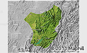 Satellite 3D Map of Zixing, lighten, desaturated