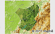 Satellite 3D Map of Zixing, physical outside