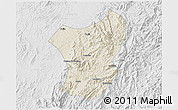 Shaded Relief 3D Map of Zixing, lighten, desaturated