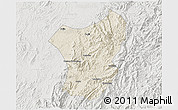 Shaded Relief 3D Map of Zixing, lighten, semi-desaturated