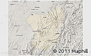 Shaded Relief 3D Map of Zixing, semi-desaturated